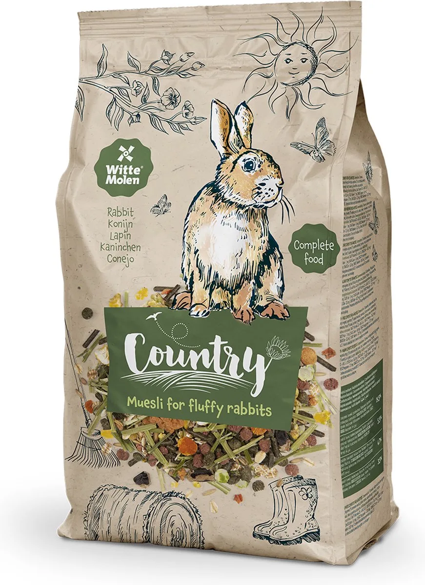 Knaagdierenvoer - Knaagdier - Country Konijn 2,5kg - 1st van Witte Molen – productfoto
