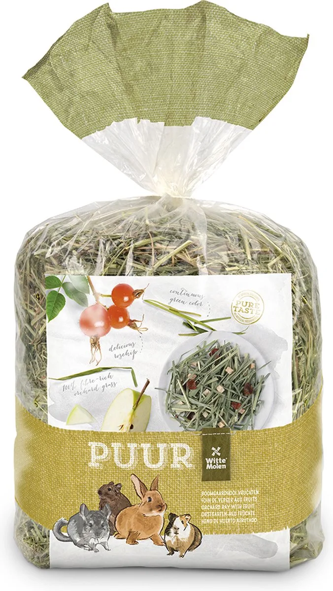 Knaagdierenvoer - Knaagdier - Puur Boomgaardhooi Vruchten 500gr - 1st van Witte Molen – productfoto