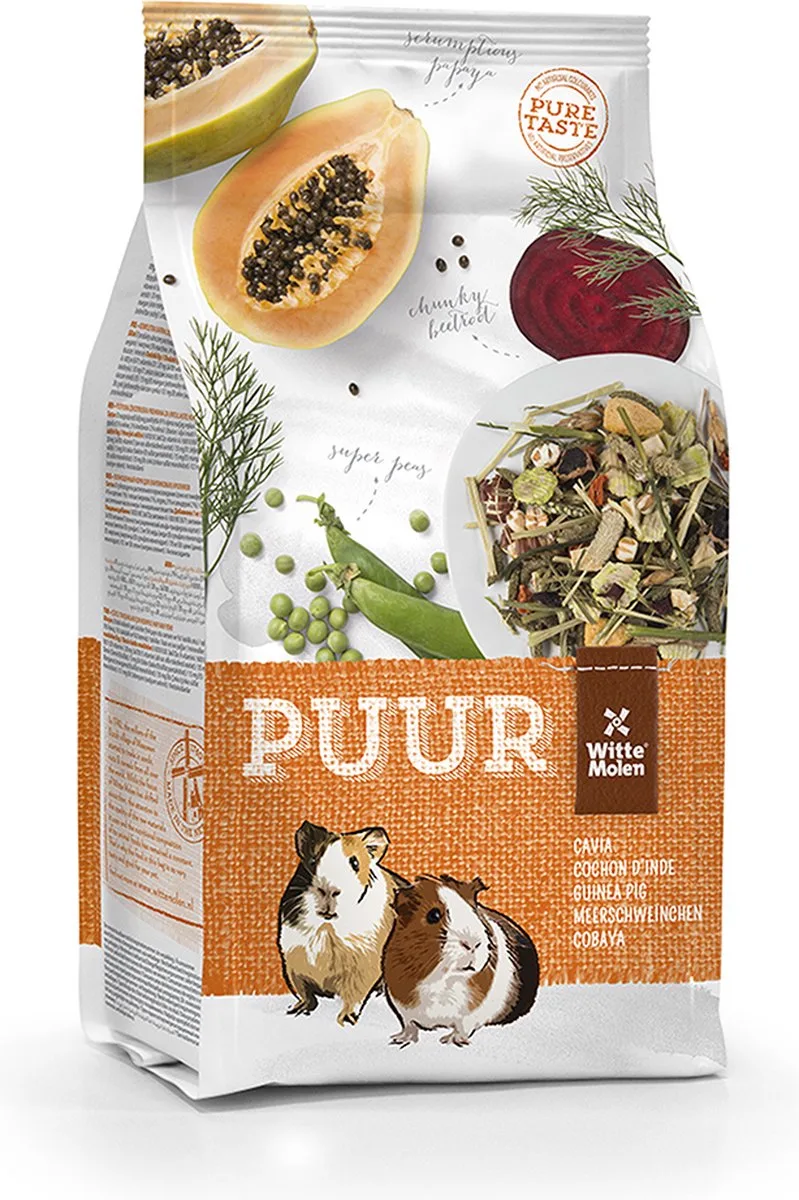 Knaagdierenvoer - Knaagdier - Puur Cavia 700gr - 1st von Witte Molen – Produktfoto