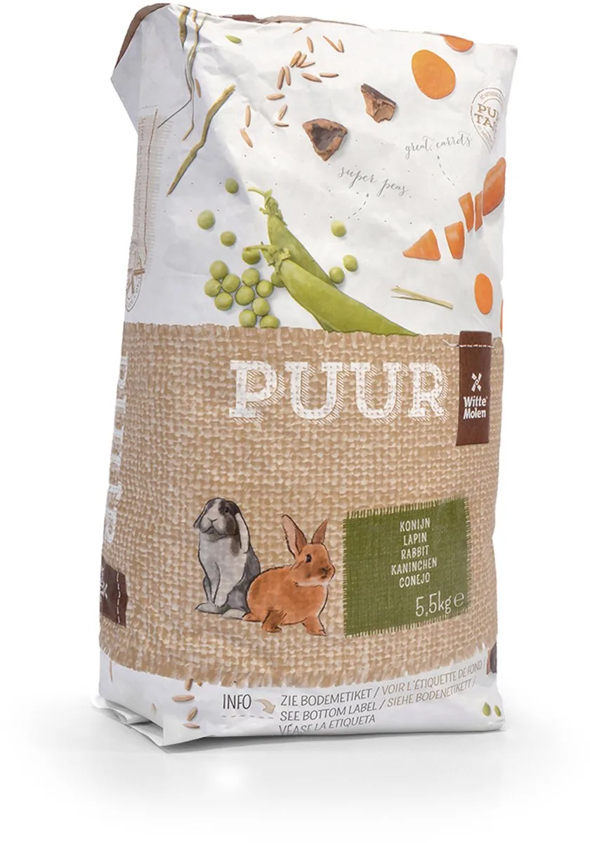 Knaagdierenvoer - Knaagdier - Puur Konijn 5,5kg - 1st från Witte Molen – produktbild