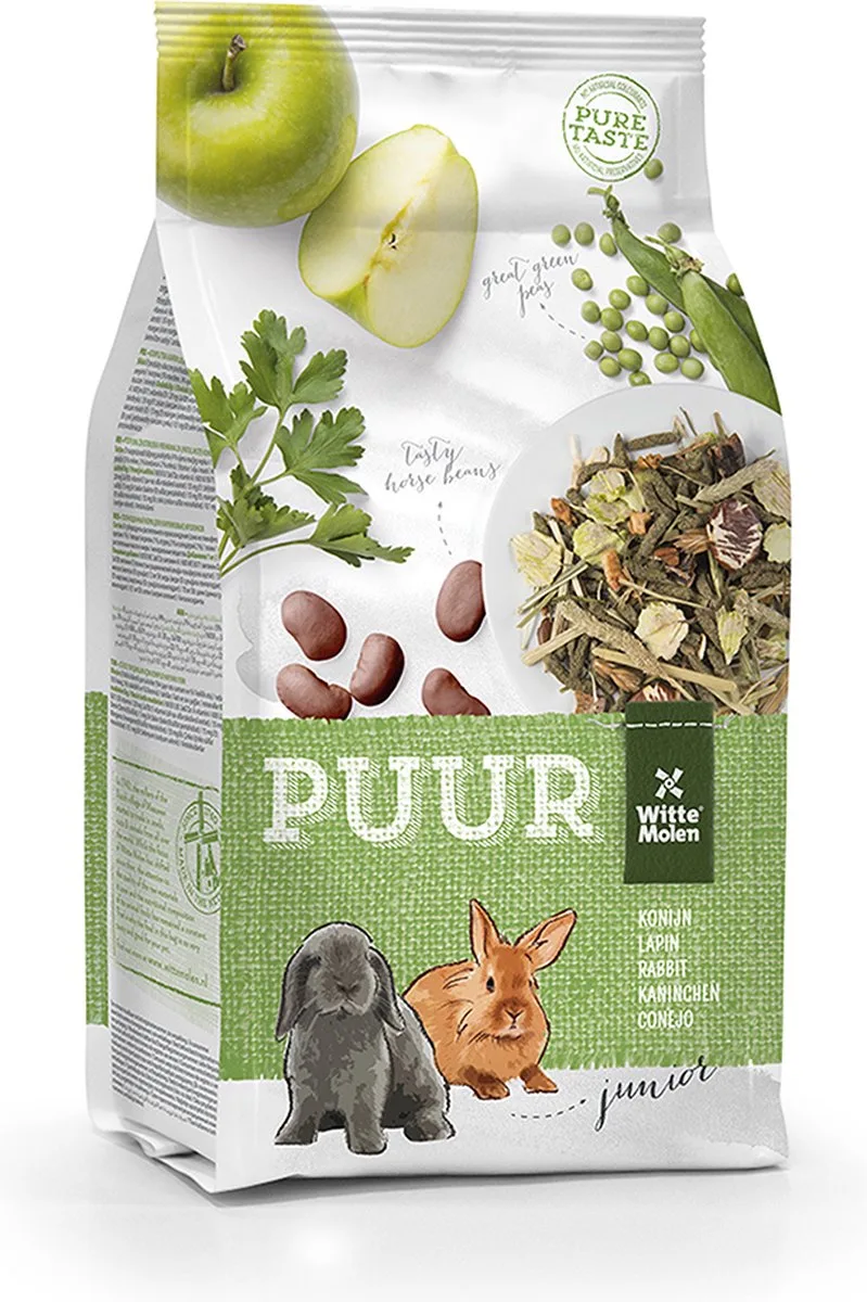Knaagdierenvoer - Knaagdier - Puur Konijn Junior 600gr - 1st van Witte Molen – productfoto