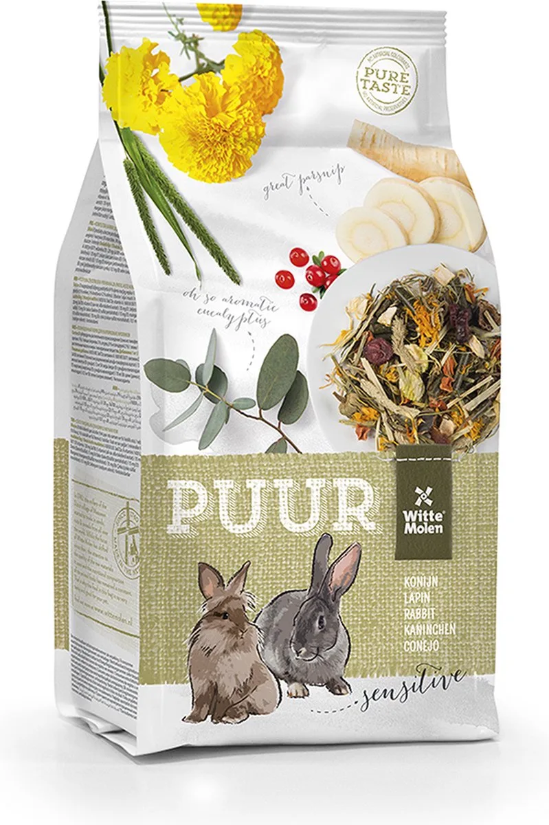 Knaagdierenvoer - Knaagdier - Puur Konijn Sensitive 800gr - 1st van Witte Molen – productfoto