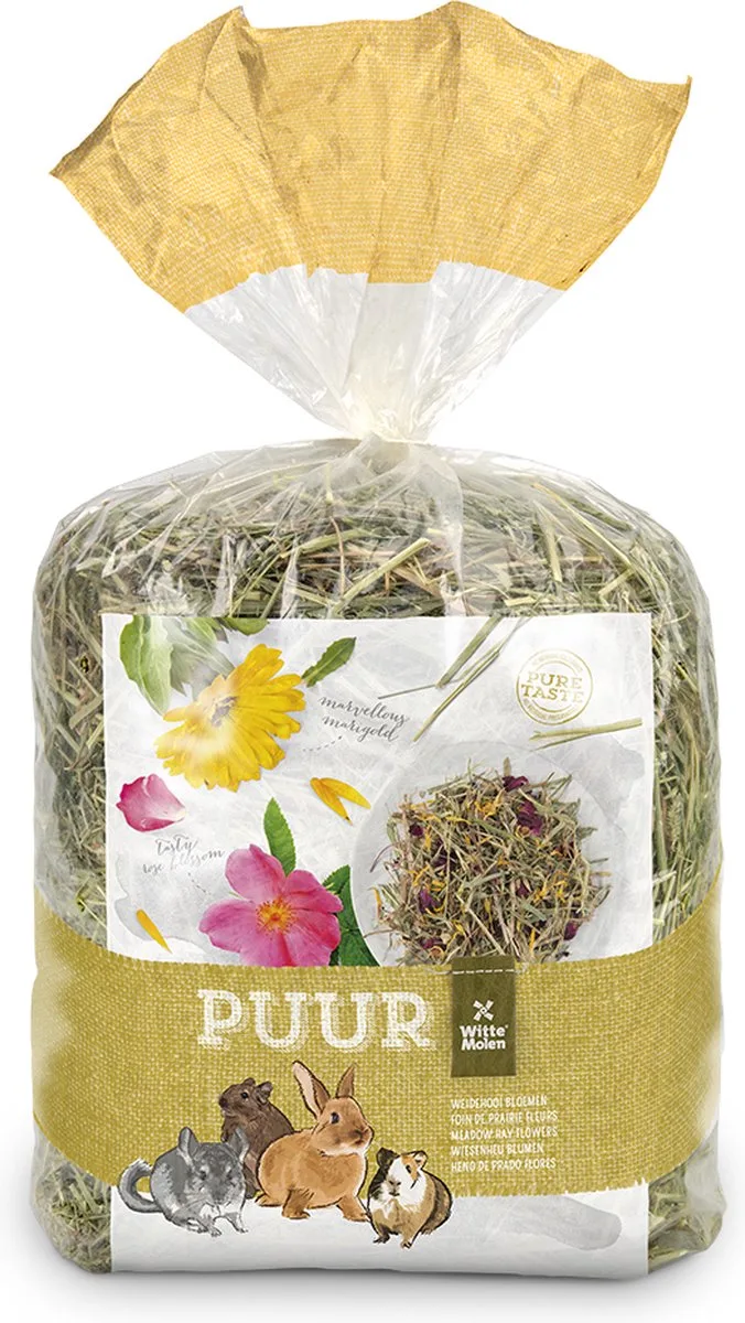 Knaagdierenvoer - Knaagdier - Puur Weidehooi Bloemen 500gr - 1st by Witte Molen – product photo