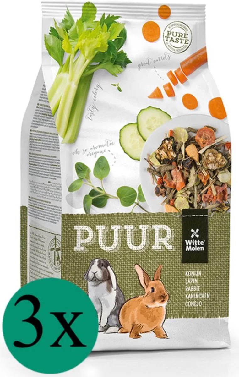 Puur Witte Molen - Konijn - Voordeelverpakking - 3x 2kg van Witte Molen – productfoto