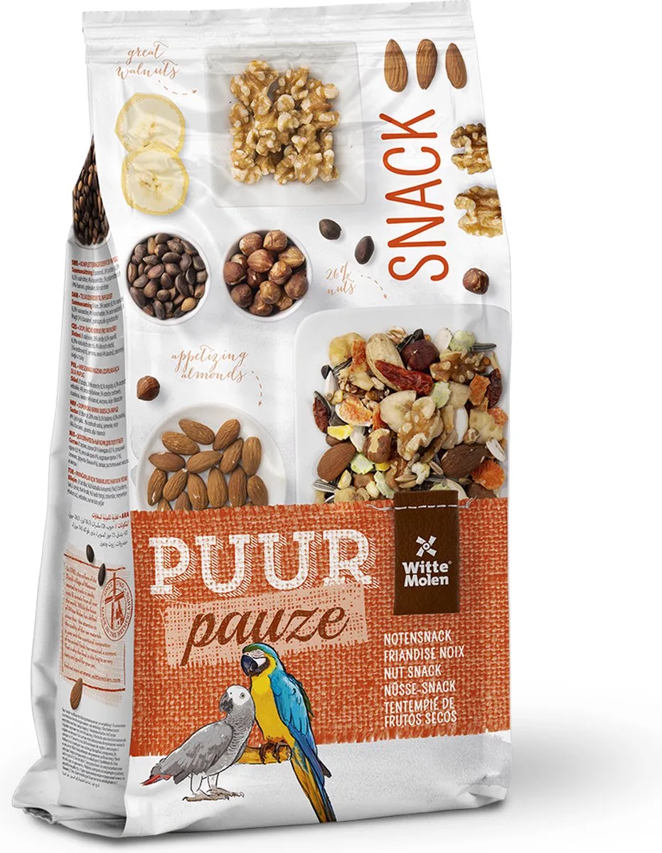 Vogels - Puur Pauze Snack Muesli Papegaai Noten 750g - 194502 fra Witte Molen – produktbillede