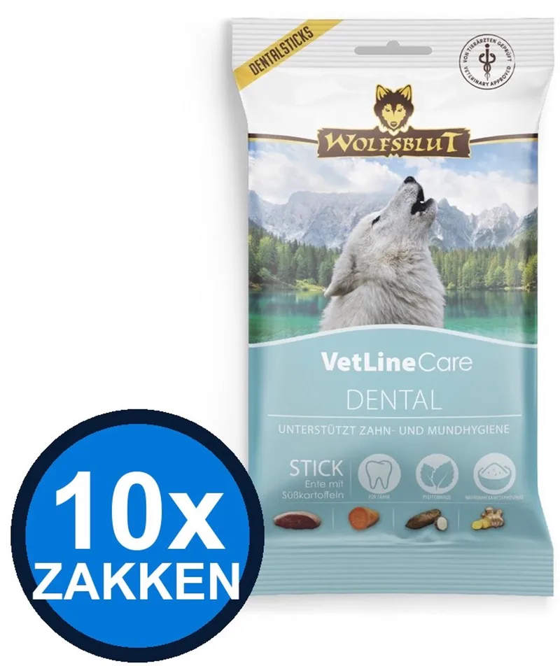 10x Wolfsblut - VetLine Snack Dental - Hondenvoer Snacks - 180 g von Wolfsblut – Produktfoto