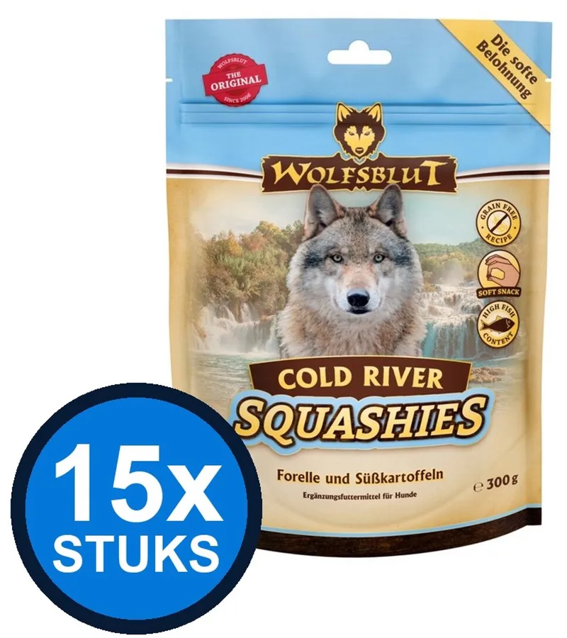 15x Wolfsblut - Squashies Cold River All Ages - Hondenvoer Droogvoer - 300 g by Wolfsblut – product photo