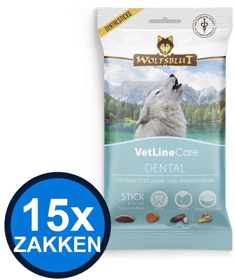 15x Wolfsblut - VetLine Snack Dental - Hondenvoer Snacks - 180 g by Wolfsblut – product photo