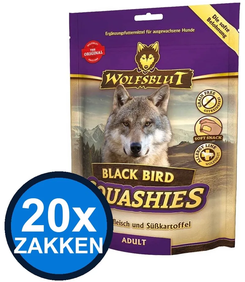 20x Wolfsblut - Squashies Black Bird Adult - Hondenvoer Droogvoer - 300 g de Wolfsblut – photo produit