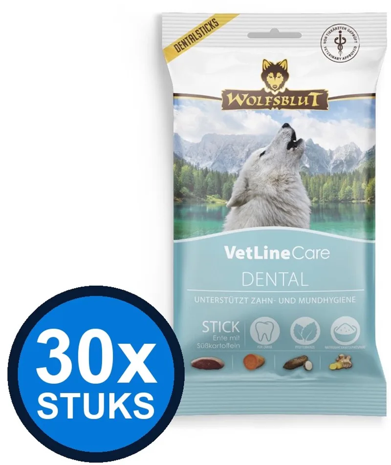 30x Wolfsblut - VetLine Snack Dental - Hondenvoer Snacks - 180 g by Wolfsblut – product photo
