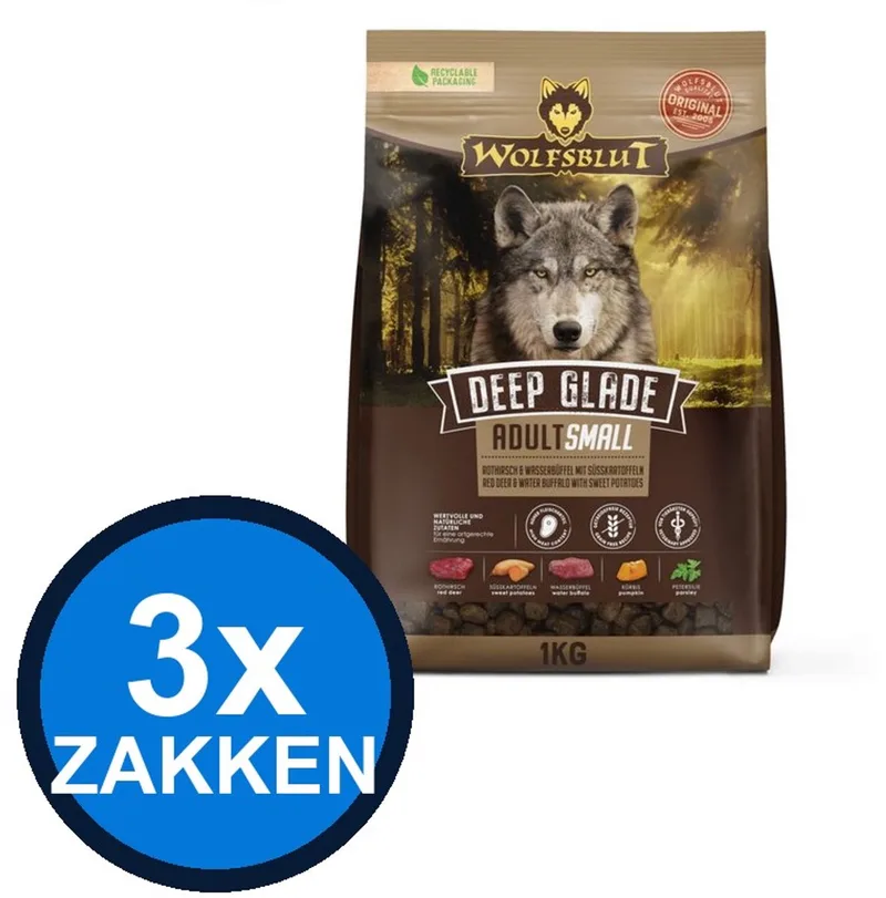 3x Wolfsblut - Adult Deep Glade Small Breed - Hondenvoer Droogvoer - 1 kg by Wolfsblut – product photo