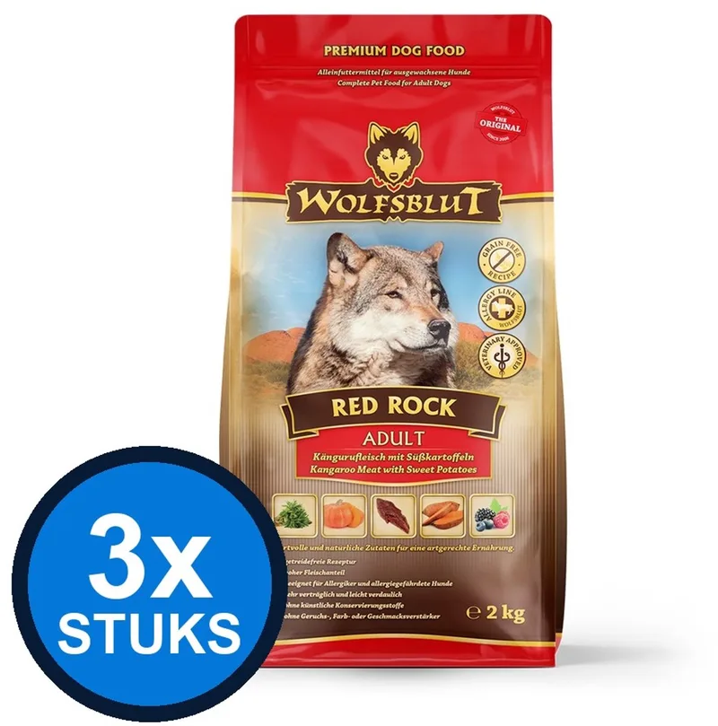 3x Wolfsblut - Adult Red Rock - Hondenvoer Droogvoer - 2 kg by Wolfsblut – product photo