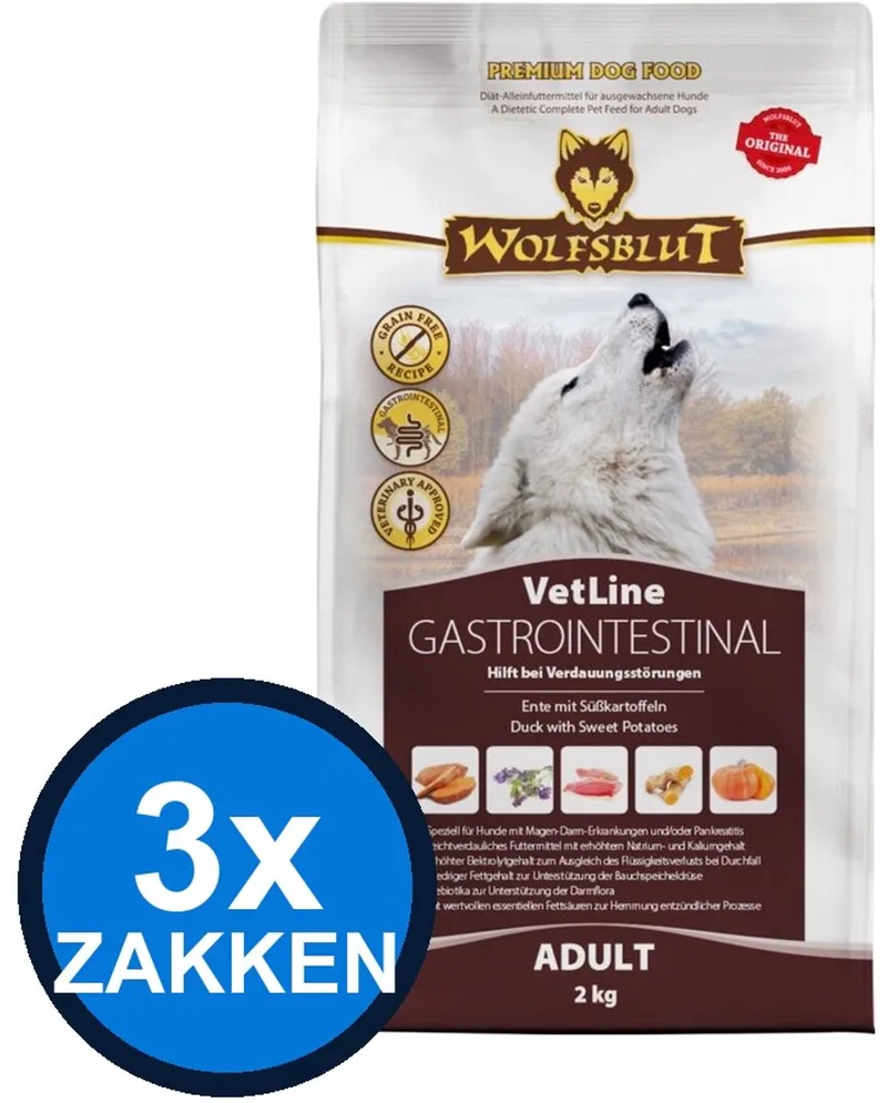 3x Wolfsblut - VetLine Gastrointestinal - Hondenvoer Droogvoer - 2 kg by Wolfsblut – product photo