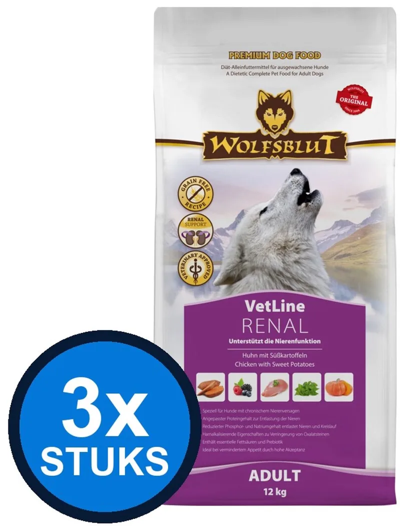 3x Wolfsblut - VetLine Renal - Hondenvoer Droogvoer - 2 kg by Wolfsblut – product photo