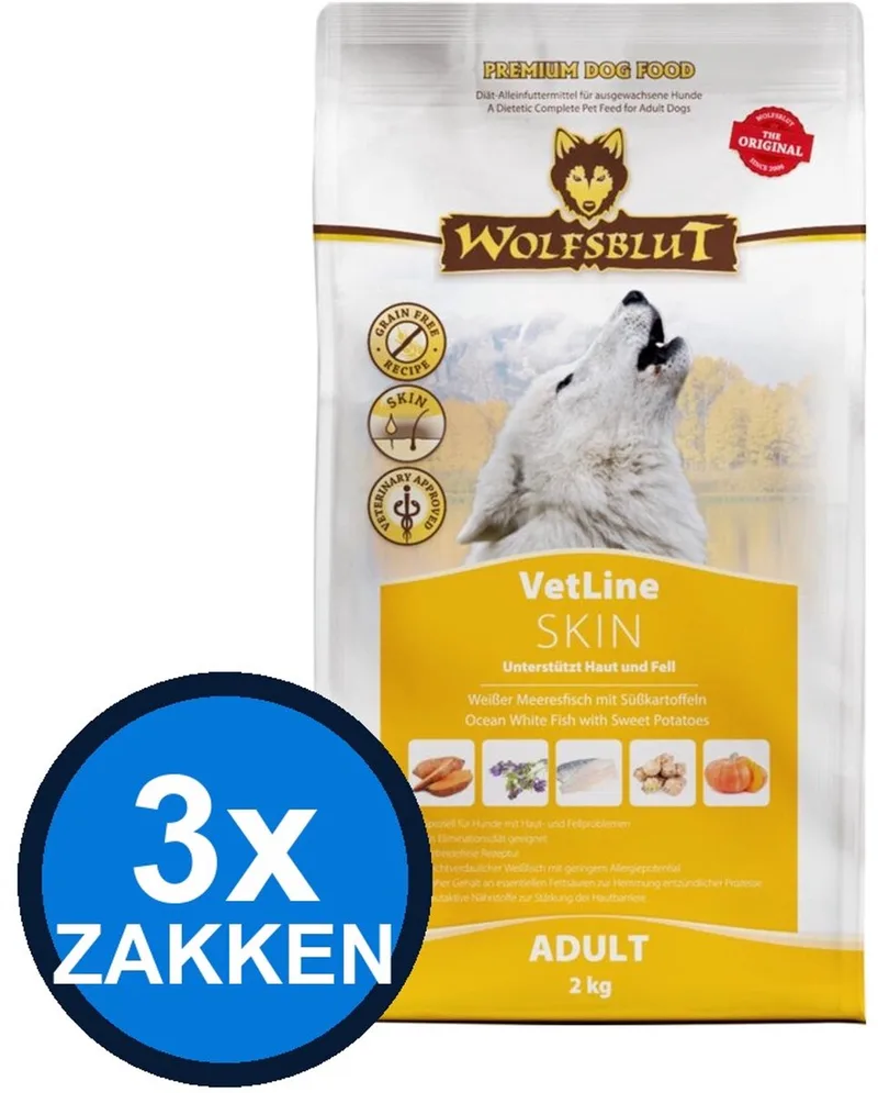 3x Wolfsblut - VetLine Skin - Hondenvoer Droogvoer - 2 kg von Wolfsblut – Produktfoto