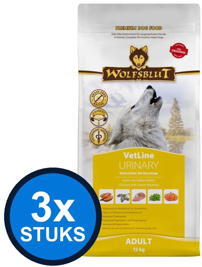 3x Wolfsblut - VetLine Urinary - Hondenvoer Droogvoer - 2 kg de Wolfsblut – photo produit