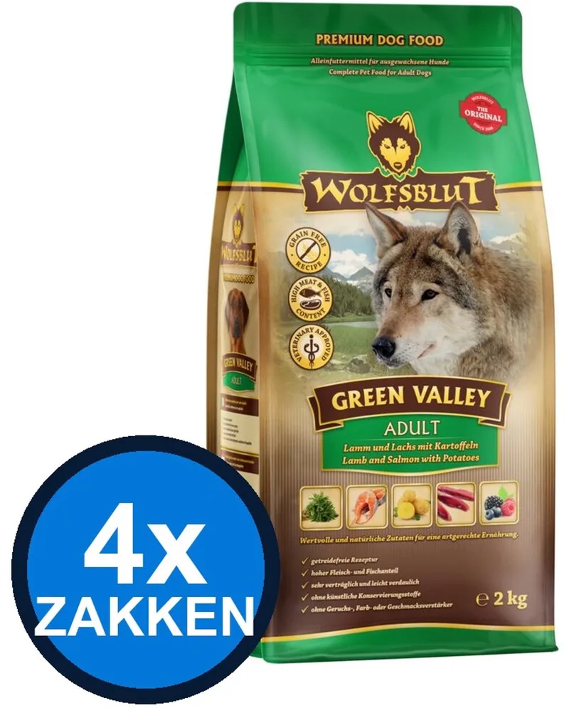 4x Wolfsblut - Adult Green Valley - Hondenvoer Droogvoer - 2 kg by Wolfsblut – product photo