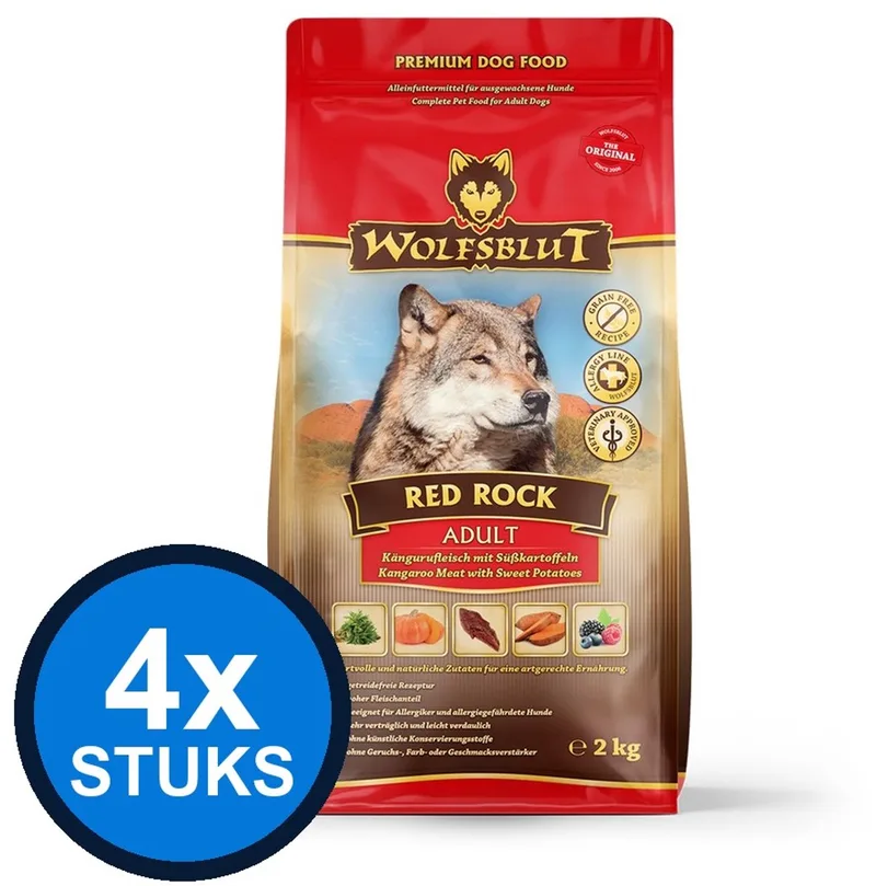 4x Wolfsblut - Adult Red Rock - Hondenvoer Droogvoer - 2 kg von Wolfsblut – Produktfoto
