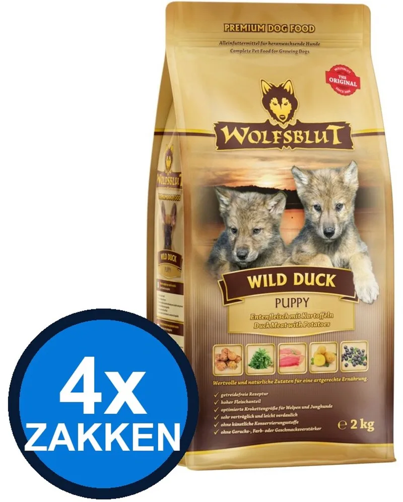 4x Wolfsblut - Puppy Wild Duck - Hondenvoer Droogvoer - 2 kg by Wolfsblut – product photo