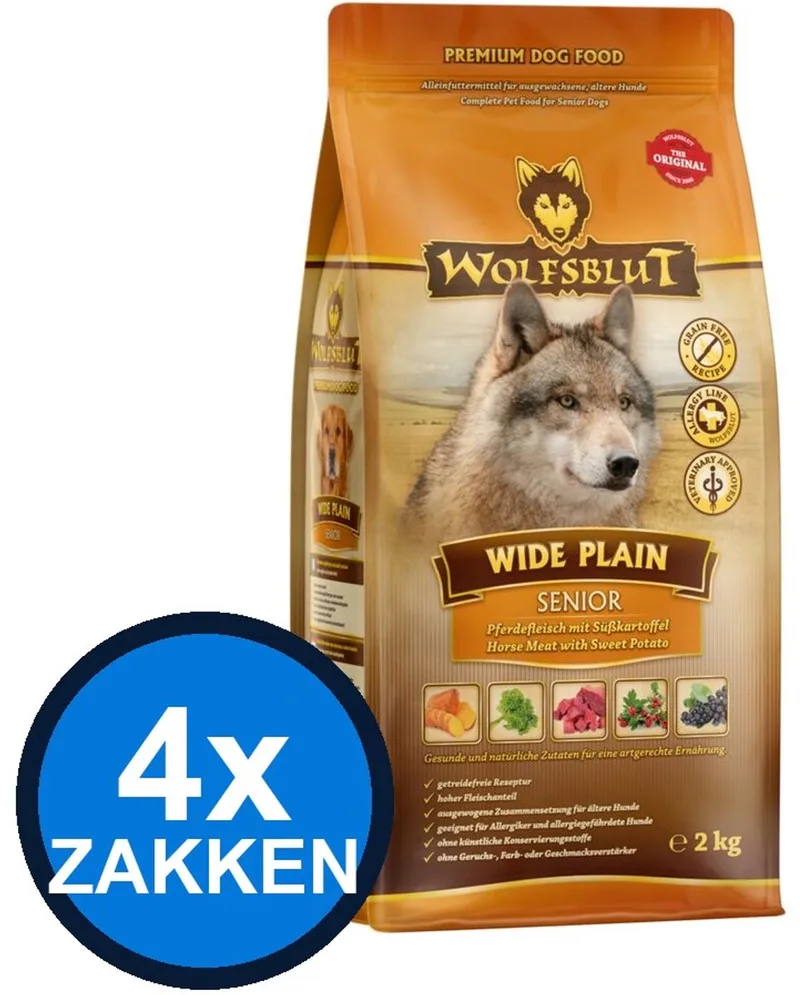 4x Wolfsblut - Senior Wide Plain - Hondenvoer Droogvoer - 2 kg by Wolfsblut – product photo