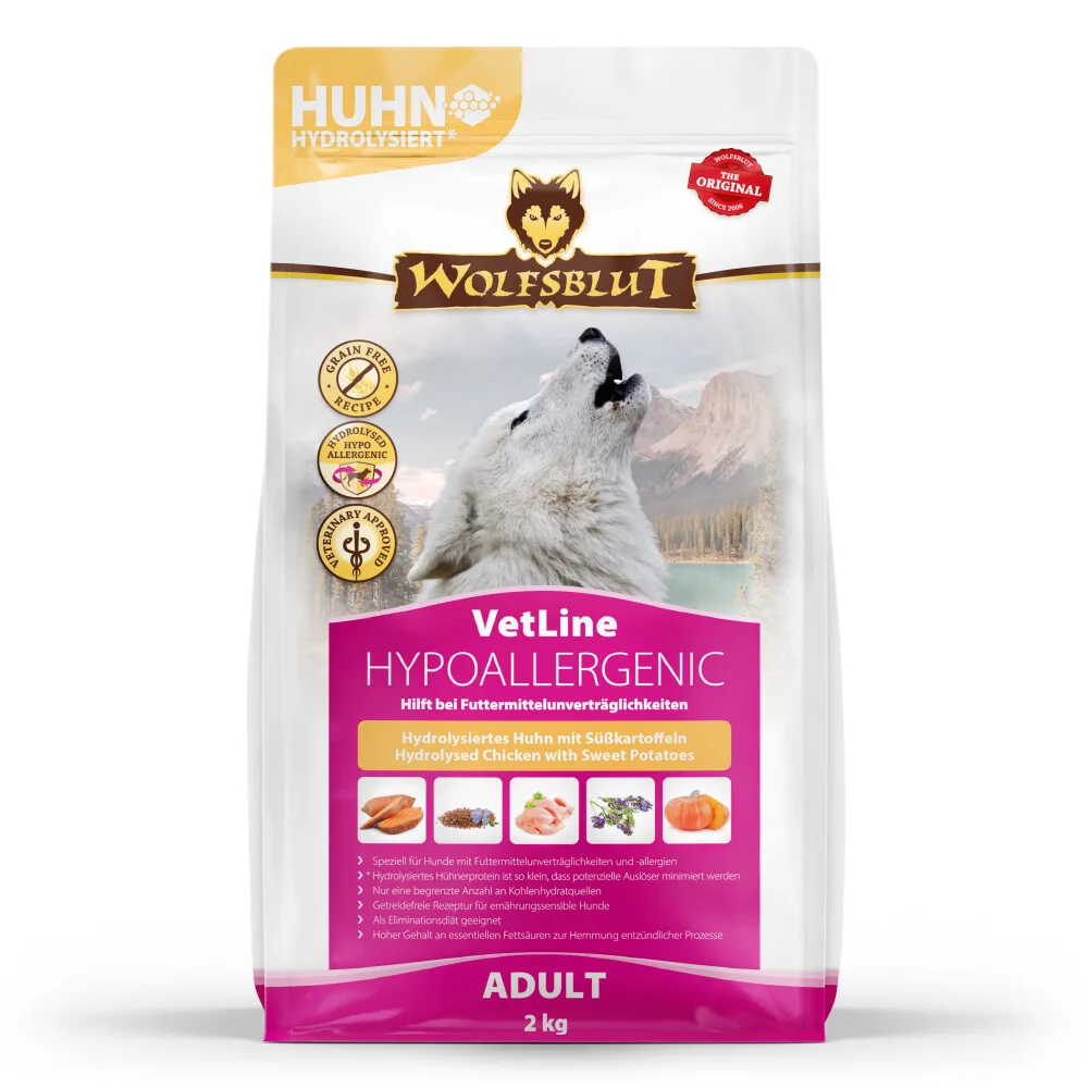 VetLine Hypoallergenic Hydrolysed Kip 2 kg van Wolfsblut – productfoto