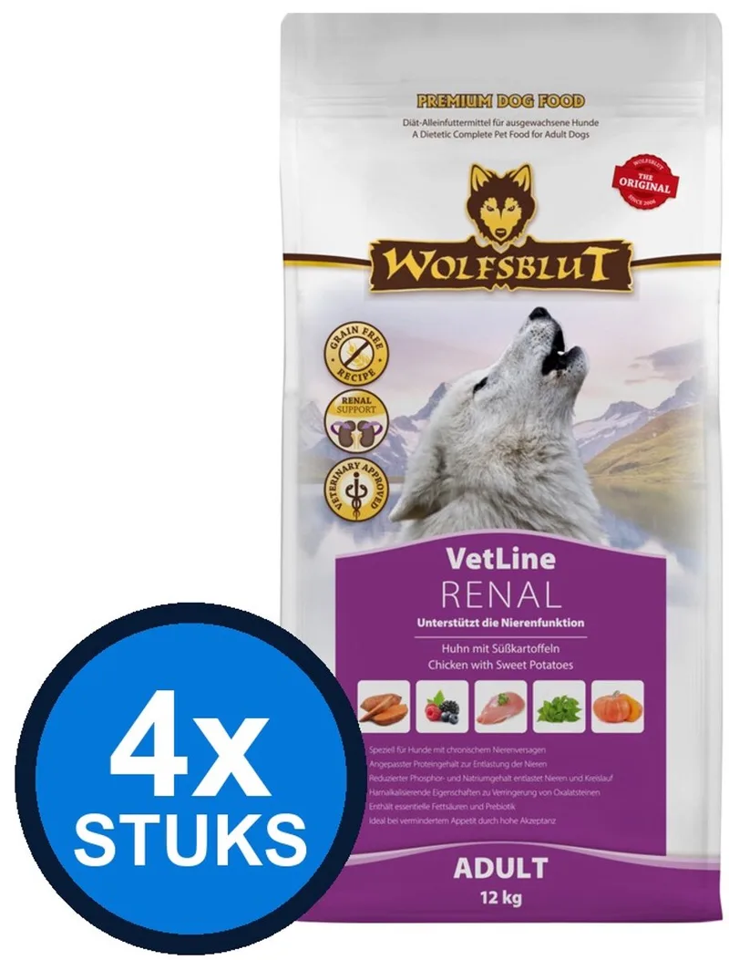 4x Wolfsblut - VetLine Renal - Hondenvoer Droogvoer - 2 kg by Wolfsblut – product photo