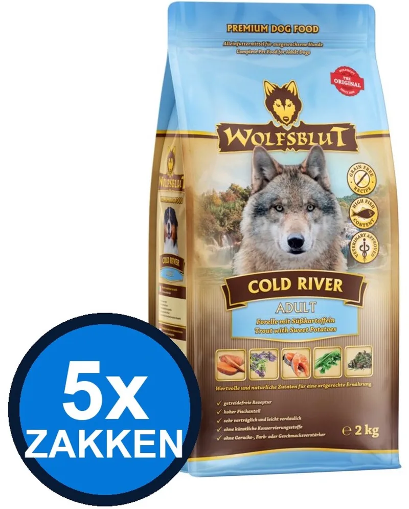 5x Wolfsblut - Adult Cold River - Hondenvoer Droogvoer - 2 kg de Wolfsblut – photo produit