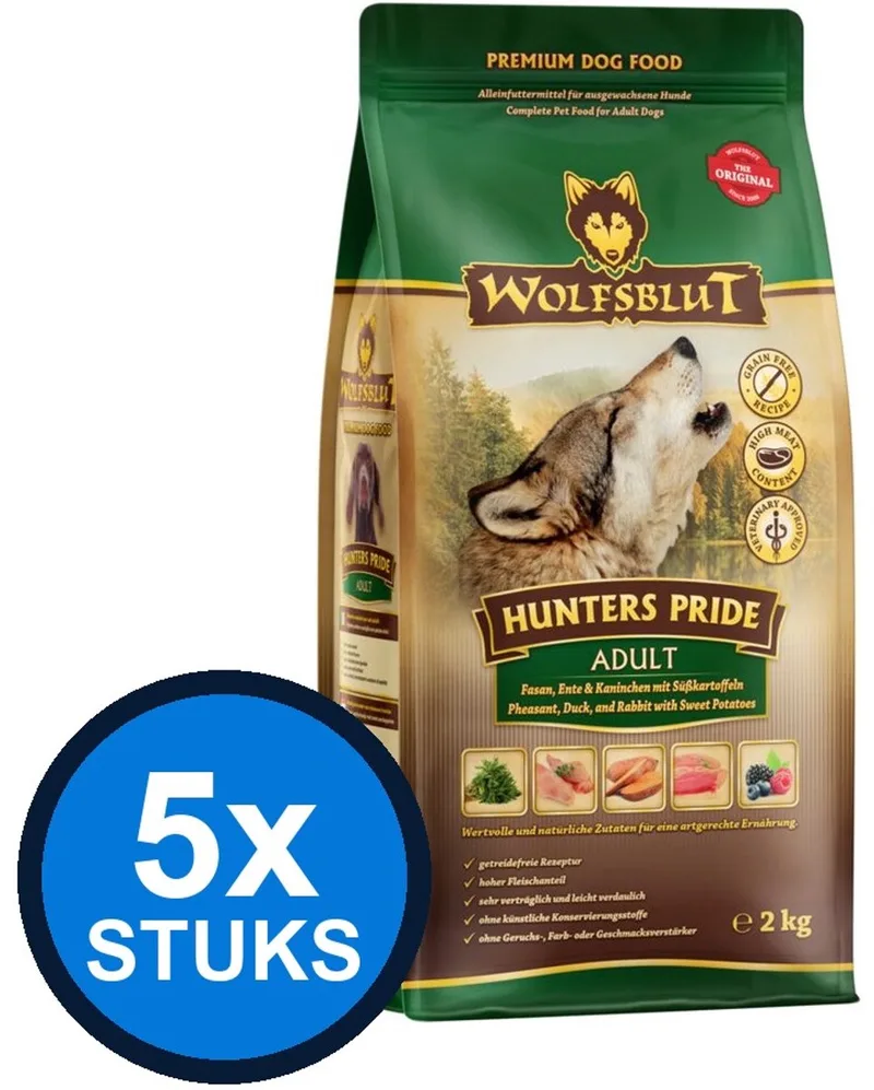 5x Wolfsblut - Adult Hunters Pride - Hondenvoer Droogvoer - 2 kg fra Wolfsblut – produktbillede