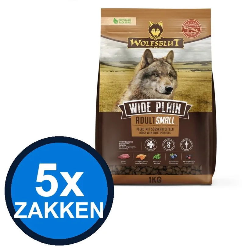5x Wolfsblut - Adult Wide Plain Small Breed - Hondenvoer Droogvoer - 1 kg de Wolfsblut – photo produit