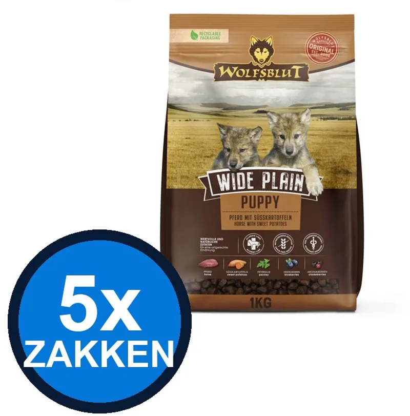 5x Wolfsblut - Puppy Wide Plain - Hondenvoer Droogvoer - 1 kg by Wolfsblut – product photo