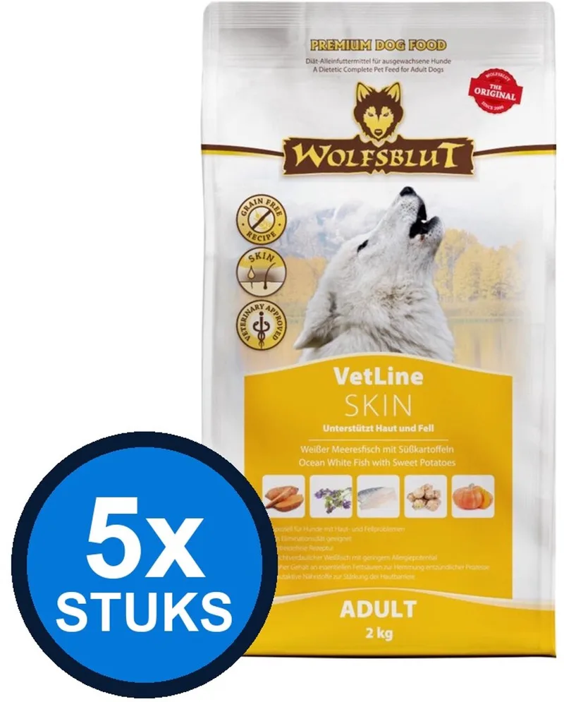 5x Wolfsblut - VetLine Skin - Hondenvoer Droogvoer - 2 kg de Wolfsblut – photo produit