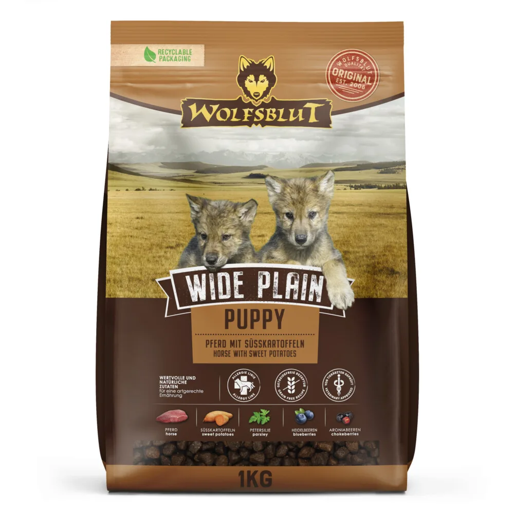 5x Wolfsblut Wide Plain Puppy 1 kg van Wolfsblut – productfoto