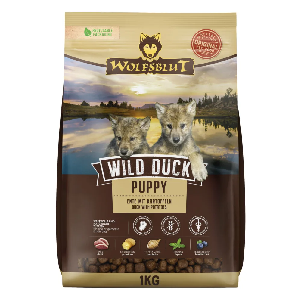 5x Wolfsblut Wild Duck Puppy 1 kg by Wolfsblut – product photo
