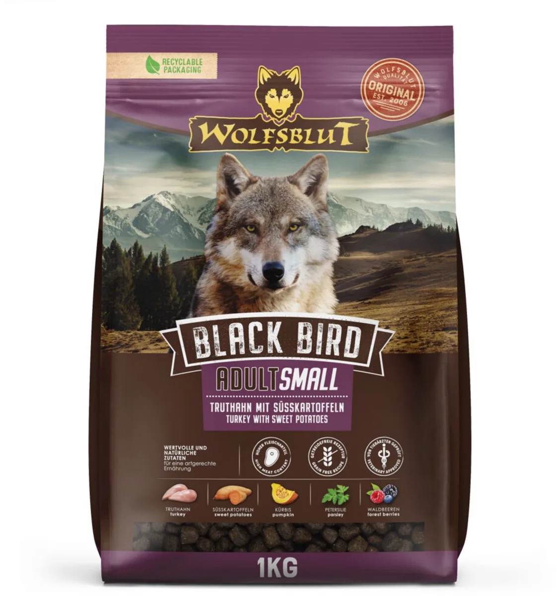 Black Bird Adult S-Breed - 5 x 1 kg - Voordeelverpakking de Wolfsblut – photo produit