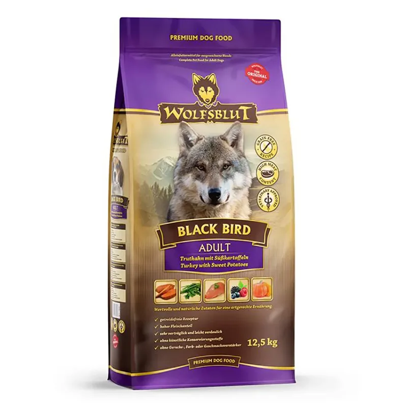 Black Bird Hondenvoer 12.5 Kg fra Wolfsblut – produktbillede