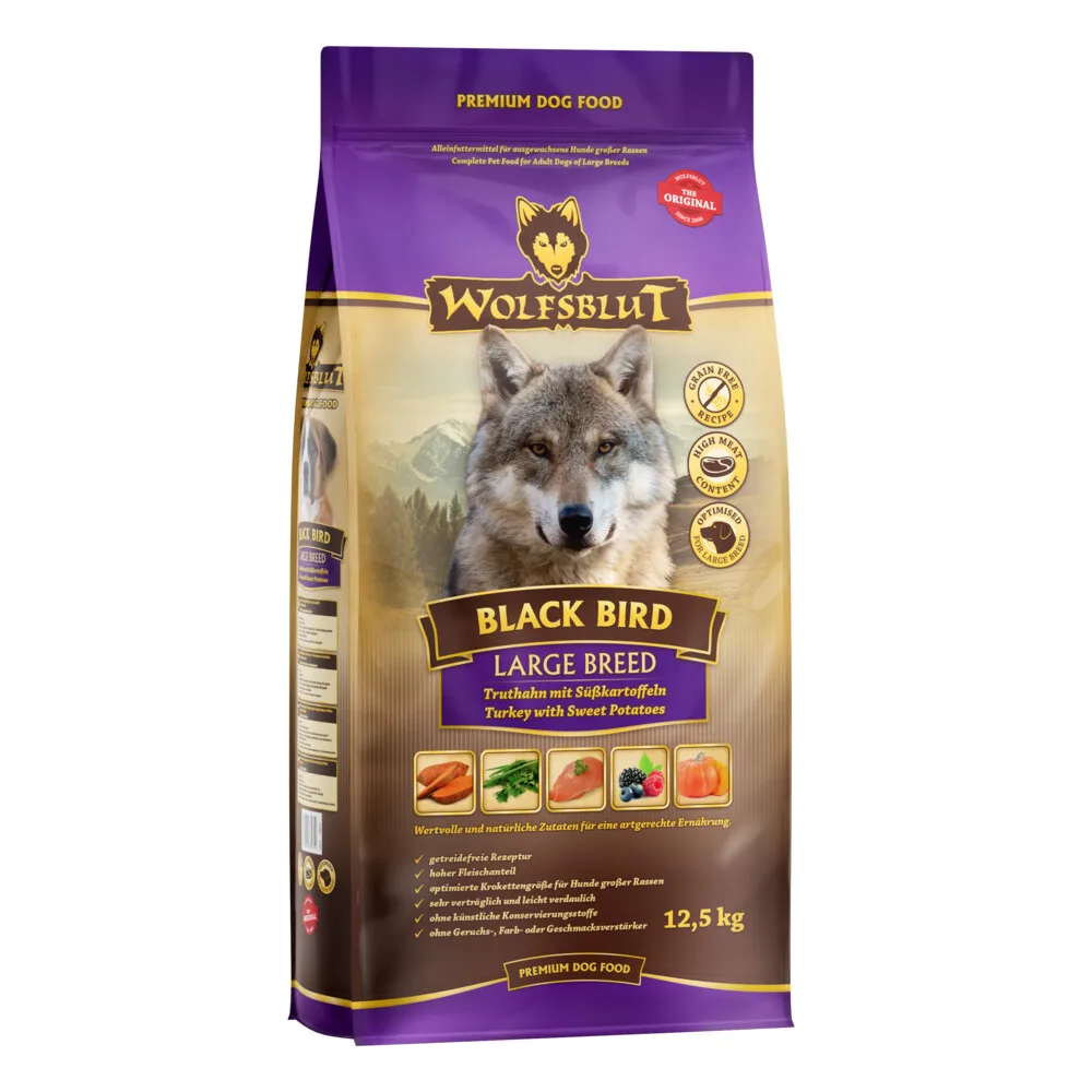 Black Bird Large Breed 12,5 kg von Wolfsblut – Produktfoto
