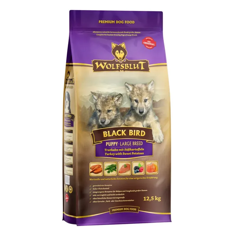 Black Bird Puppyvoer Voor Grote Rassen 12.5kg by Wolfsblut – product photo