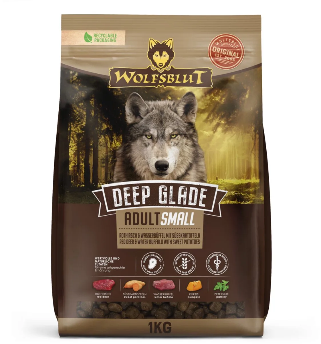 Deep Glade Adult S-Breed - 5 x 1 kg - Voordeelverpakking van Wolfsblut – productfoto