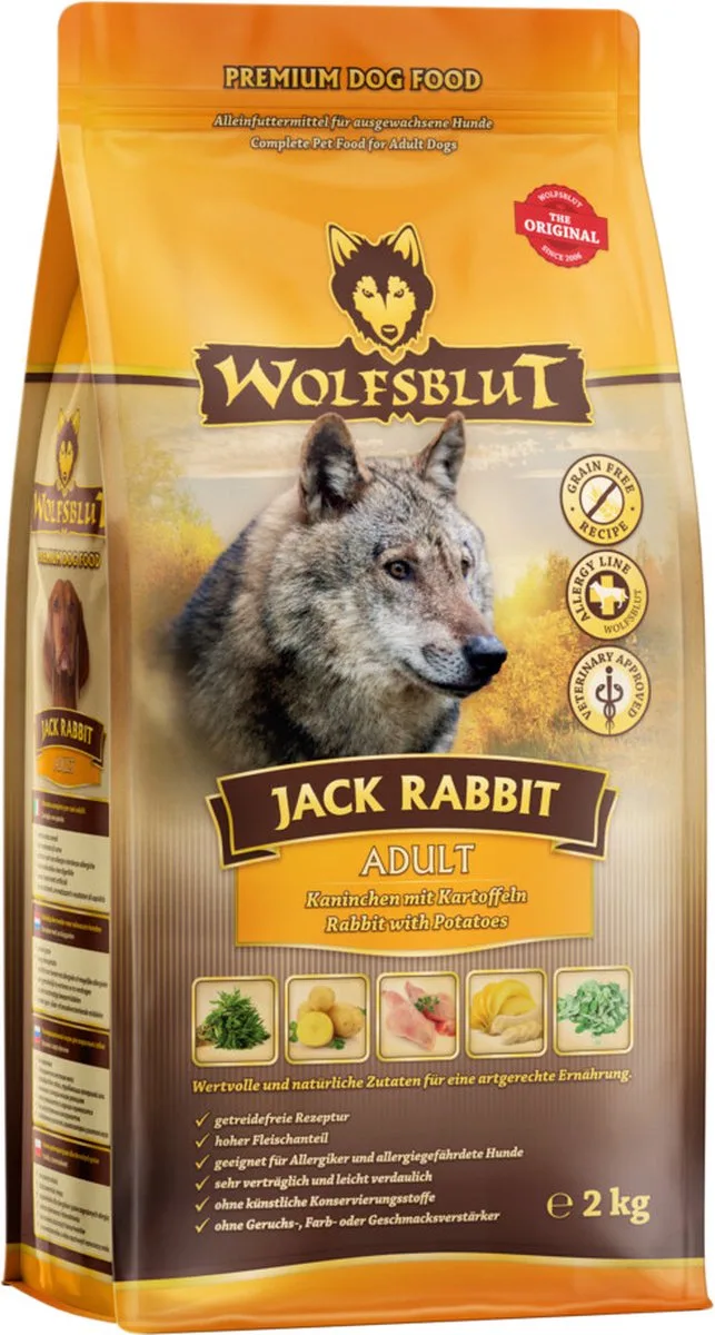 Hondenvoer Adult Jack Rabbit 2 kg de Wolfsblut – photo produit