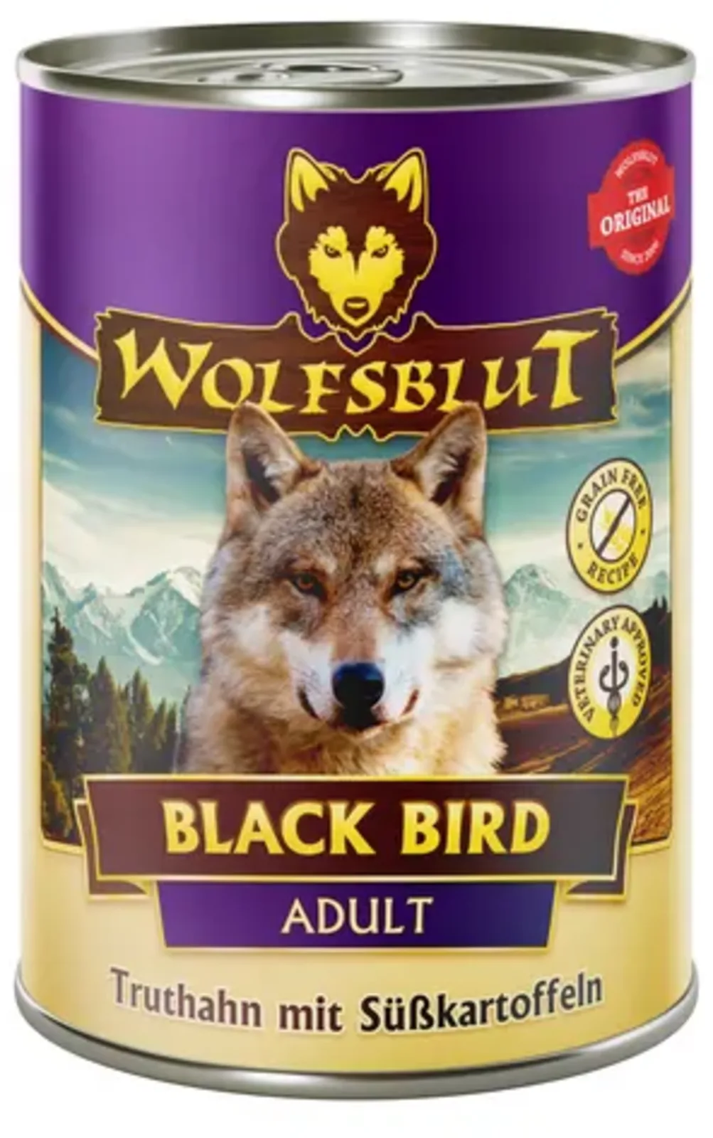 Hundenassfutter Black Bird Truthahn & Süßkartoffel - 395 g från Wolfsblut – produktbild