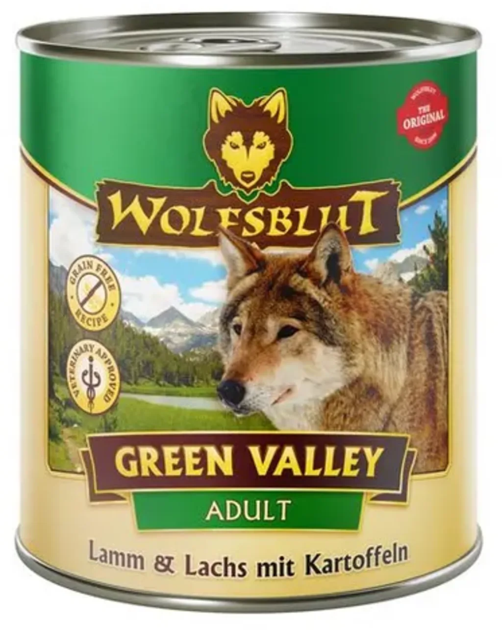 Hundenassfutter Green Valley Lamm, Lachs & Kartoffeln - 800 g fra Wolfsblut – produktbillede
