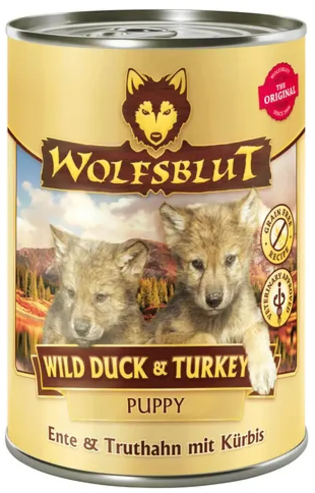 Hundenassfutter Wild Duck & Turkey Puppy Truthahn & Ente - 395 g von Wolfsblut – Produktfoto