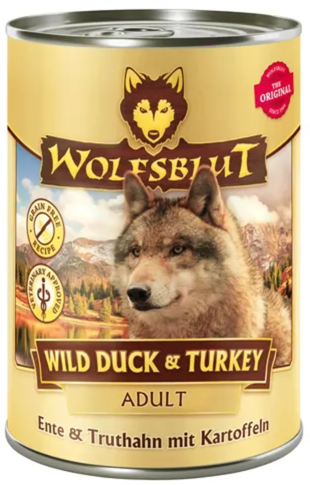 Hundenassfutter Wild Duck & Turkey Truthahn & Ente - 395 g von Wolfsblut – Produktfoto