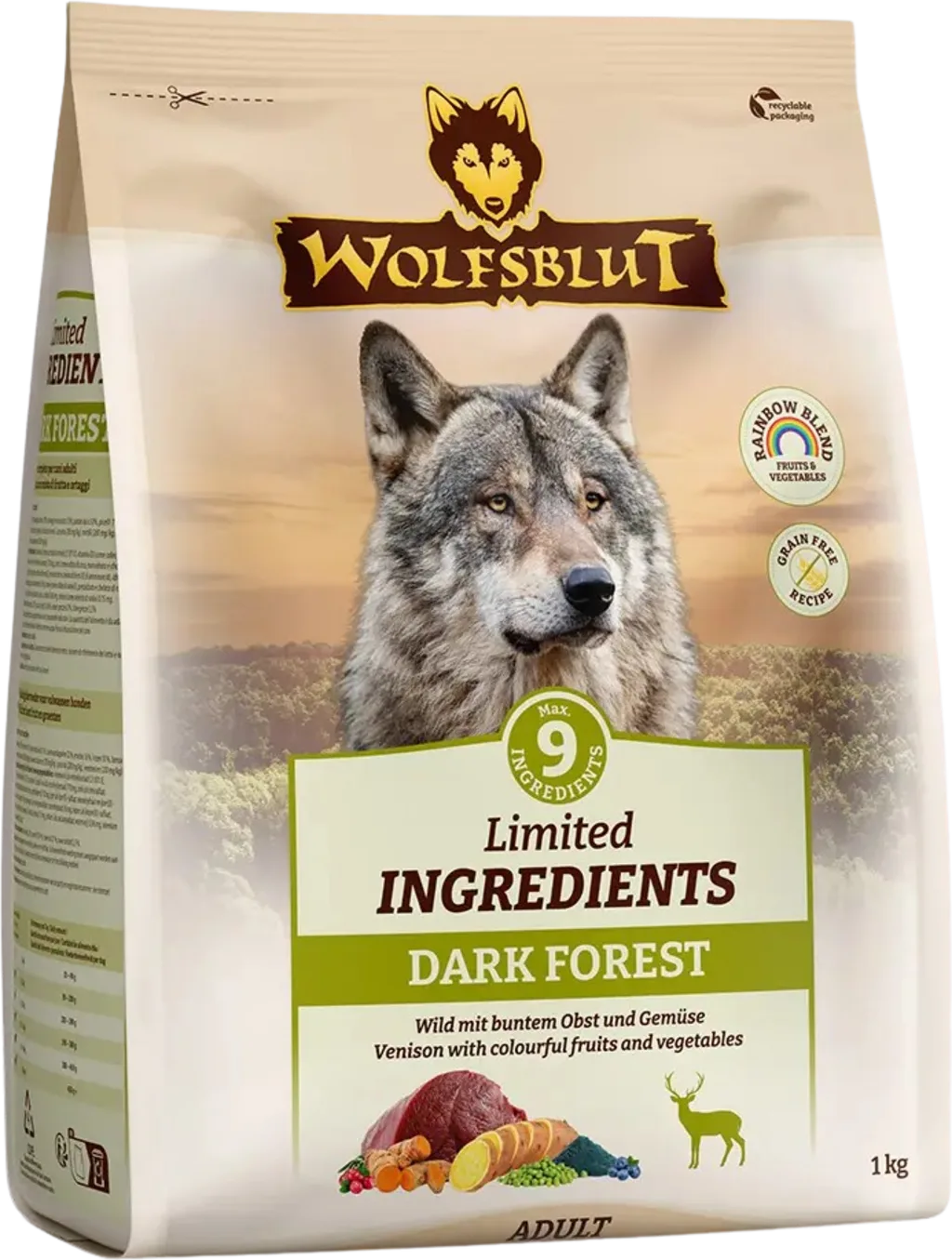 Hundetrockenfutter Limited Ingredients Dark Forest Wildfleisch & Süßkartoffeln - 1 kg från Wolfsblut – produktbild