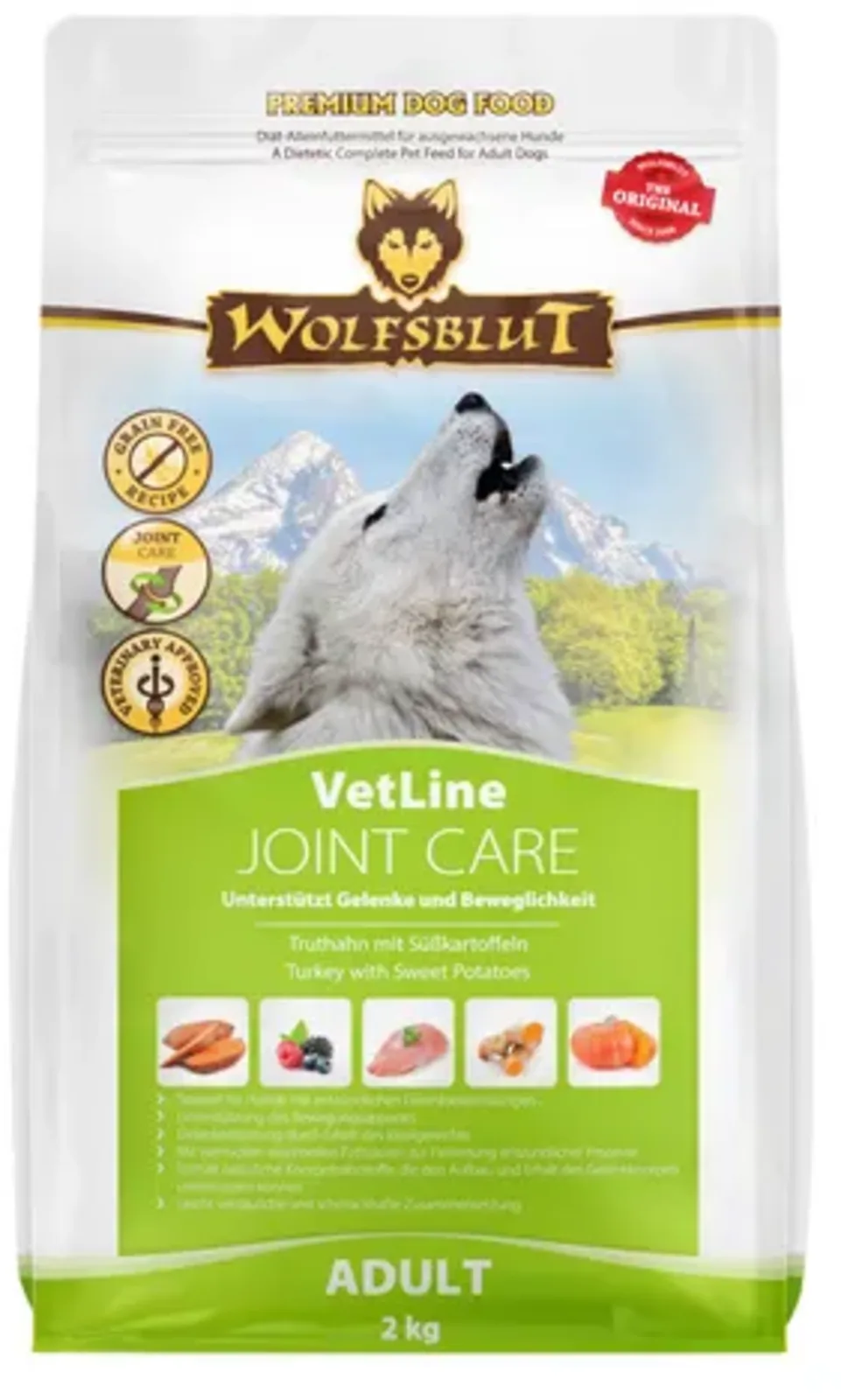 Hundetrockenfutter VetLine Joint Care - 2 kg von Wolfsblut – Produktfoto
