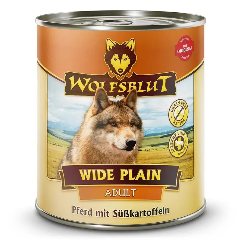 Natte Hondenvoeding Met Paardenvlees Van De Wijde Vlakte En Zoete Aardappelen 800g by Wolfsblut – product photo