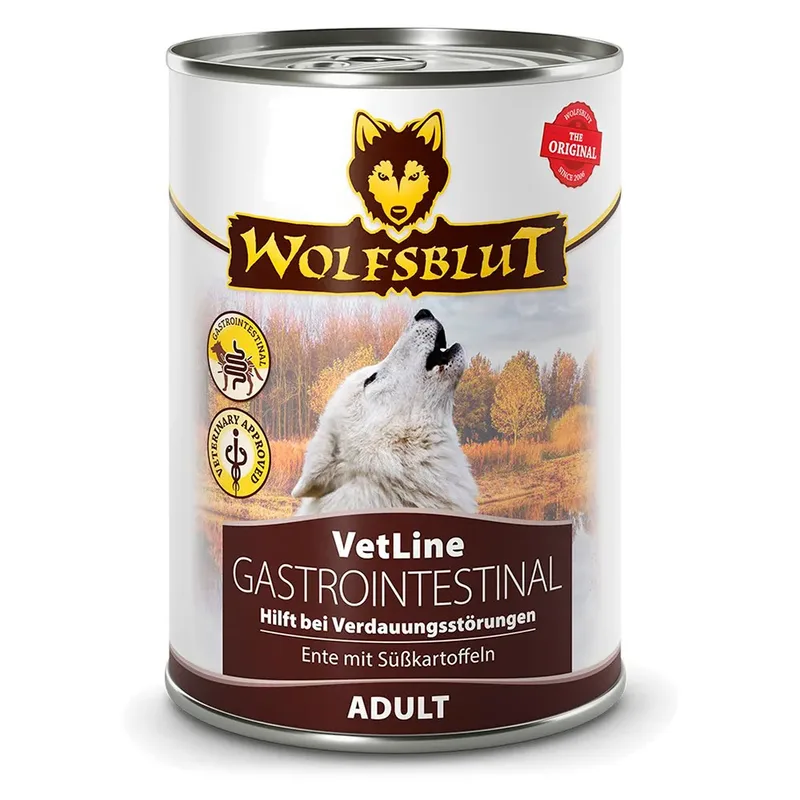 Vetline Gastrointestinal Hondenvoer Met Eend 395g fra Wolfsblut – produktbillede 1 af 2