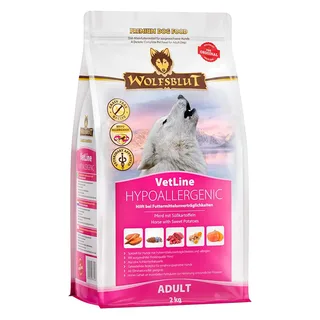 Nourriture Pour Chiens Vetline Hypoallergénique Au Cheval Et Aux Patates Douces 2kg de Wolfsblut – photo produit 1 sur 3