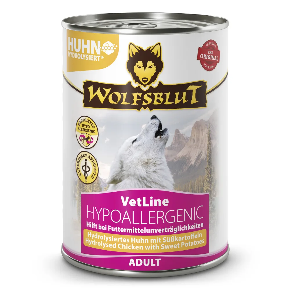 6x Wolfsblut VetLine Hypoallergenic Hydrolysed Kip 395 gr van Wolfsblut – productfoto