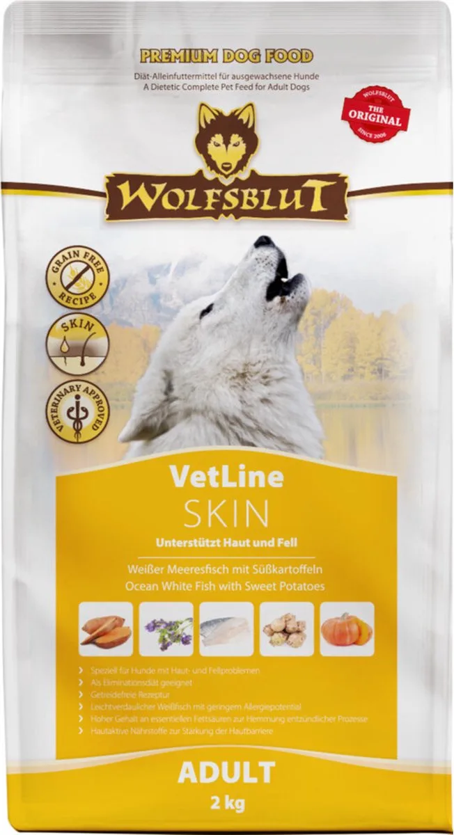 Hundetrockenfutter VetLine Skin - 2 kg von Wolfsblut – Produktfoto